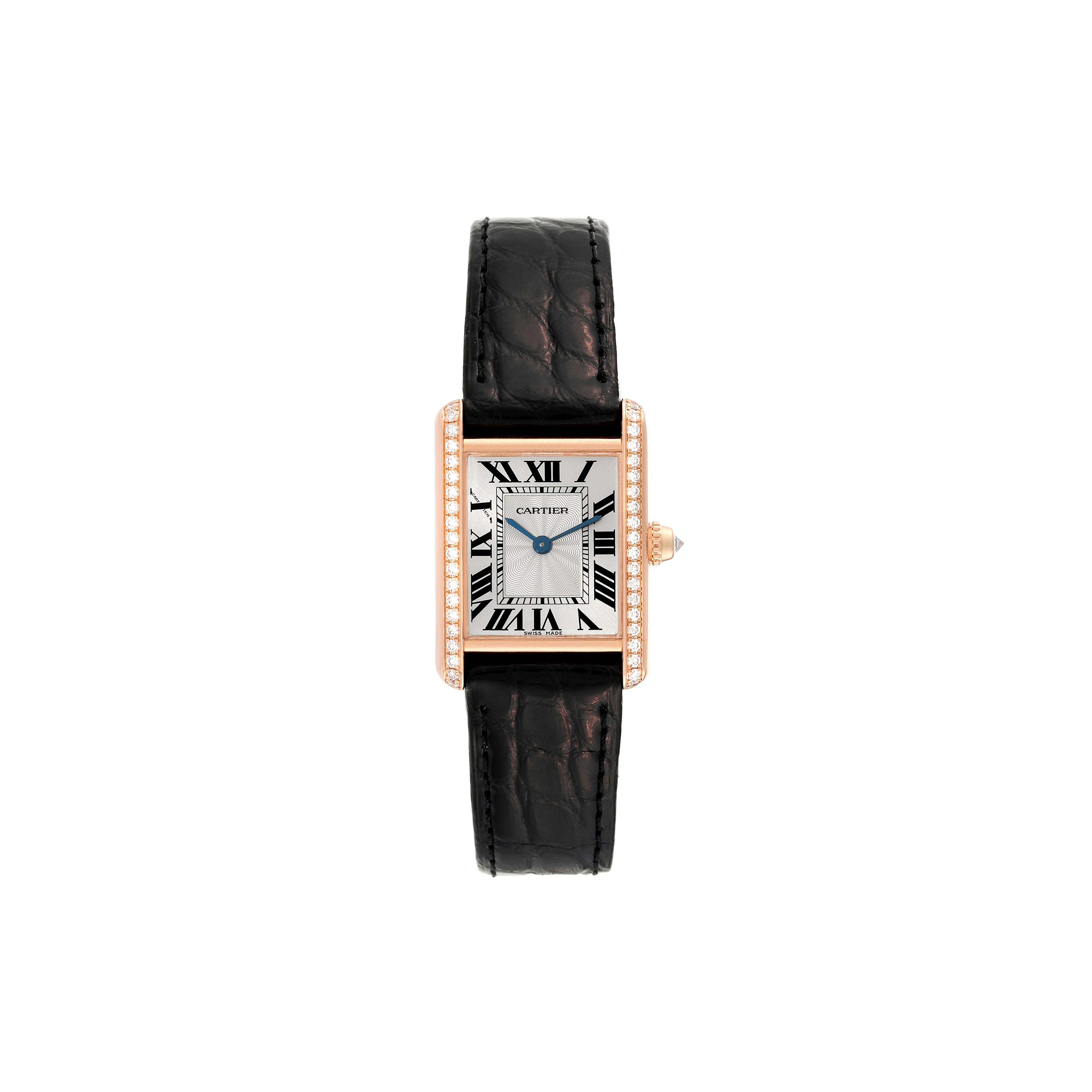 CARTIER TANK LOUIS ROSE GOLD DIAMOND LADIES WATCH WJTA0010